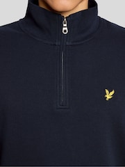 Lyle & Scott Blue Quarter Zip Pullover Sweatshirt - Image 3 of 5