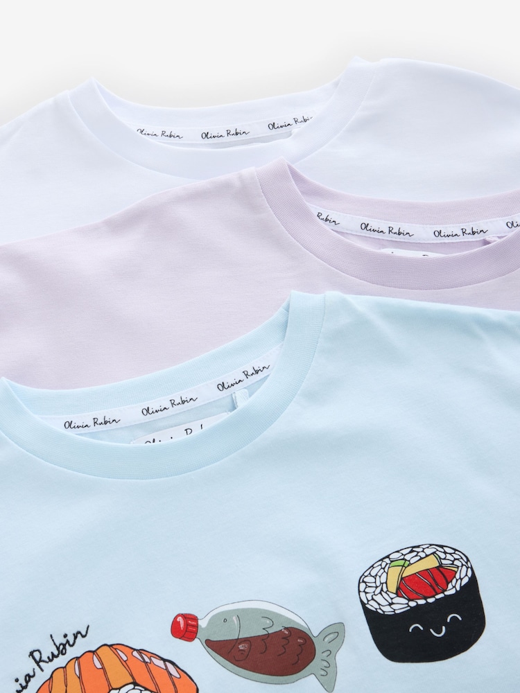 Lot de 3 t-shirts Olivia Rubin Boxy Fit Sugar imprimé graphique - Image 15 de 15