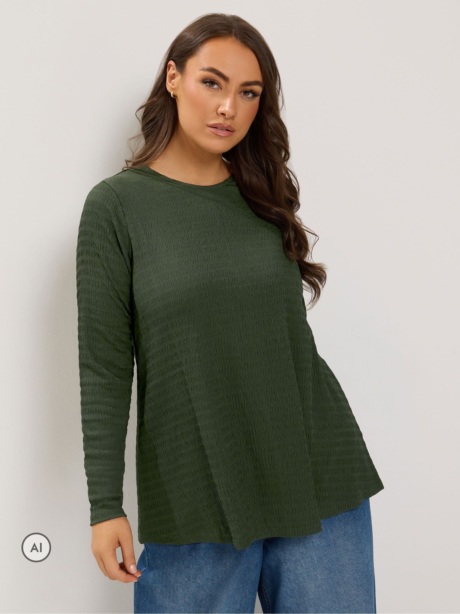 Yours Women's Dark Olive Swing Top In | : 38/40 - Image 6