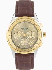 Sekonda Mens Racer Chronograph Leather Strap Brown Watch - Image 1 of 6