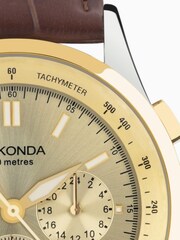 Sekonda Mens Racer Chronograph Leather Strap Brown Watch - Image 4 of 6