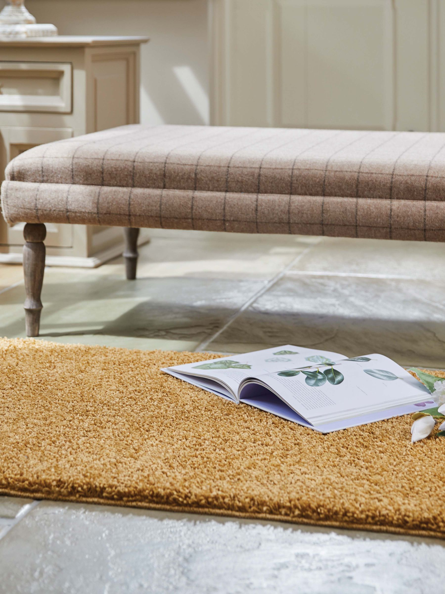 Buy My Mat Ochre Yellow Soft Stain Resistant And Washable Rug from the ...