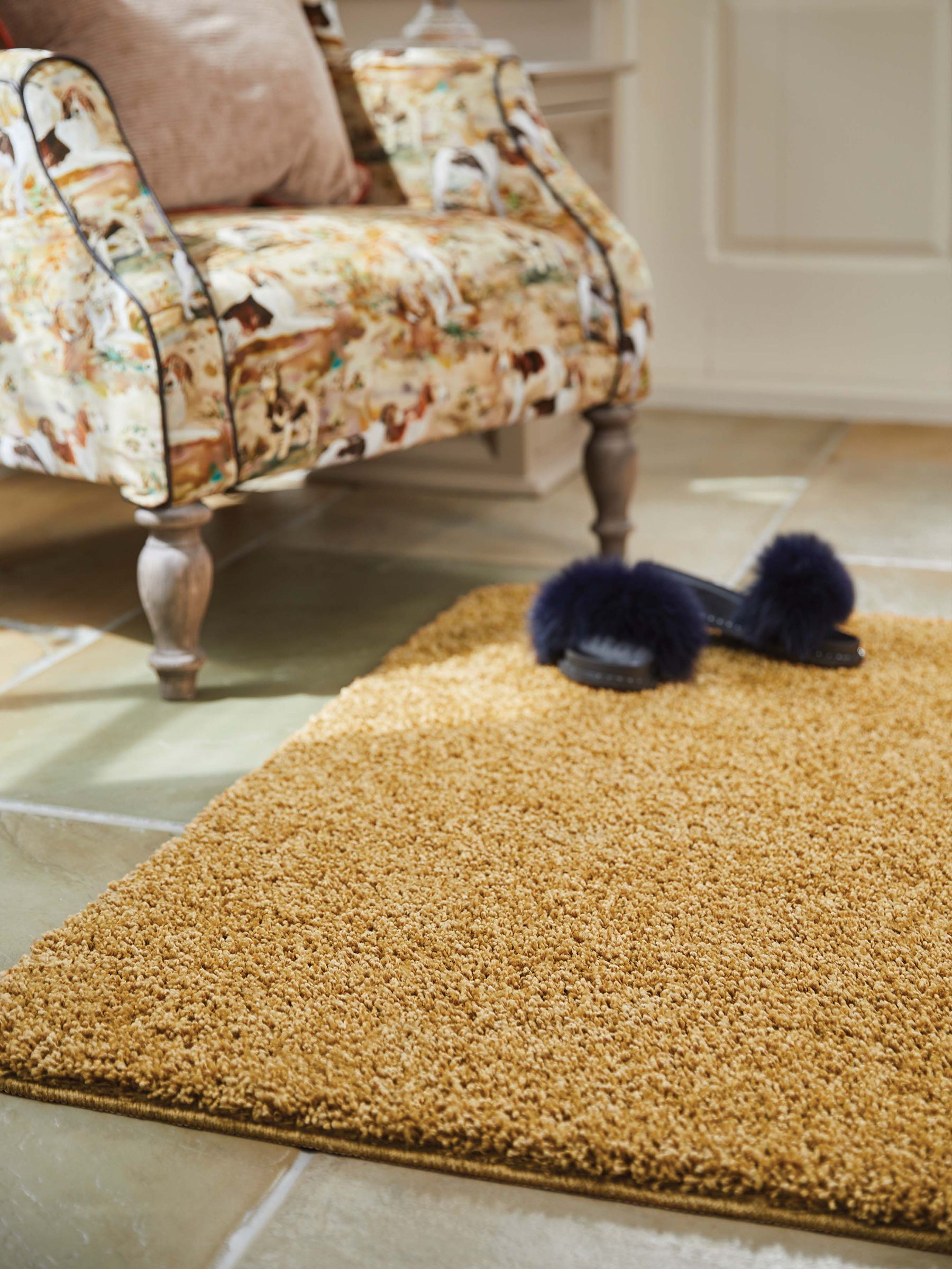 Buy My Mat Ochre Yellow Soft Stain Resistant And Washable Rug from the ...