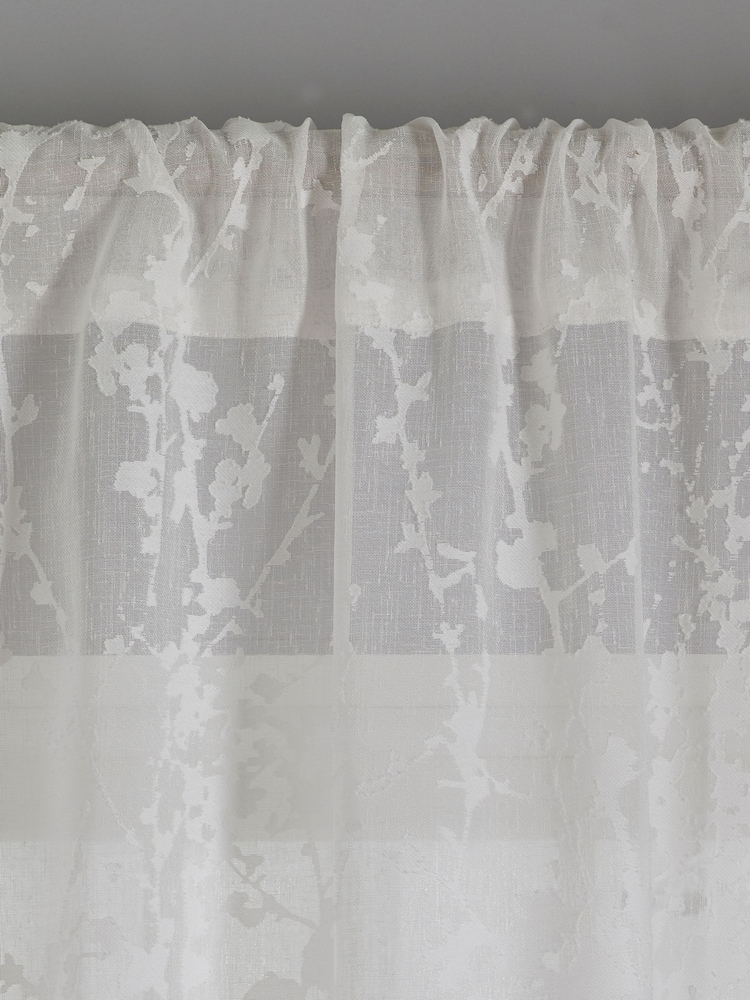 Blossom Voile Slot Top Unlined Sheer Panel Curtain - Image 1 of 3