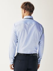 Light Blue Single Cuff Trimmed Formal Shirt - Image 3 of 7