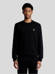 Черный - Lyle & Scott Жаккардовый джемпер с круглым вырезом - Изображение 1 6