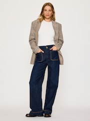 Anthropologie Blue Maeve Colette Whipstitch Full-Length Wide-Leg Jeans - Image 4 of 6