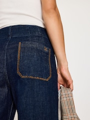 Anthropologie Blue Maeve Colette Whipstitch Full-Length Wide-Leg Jeans - Image 6 of 6
