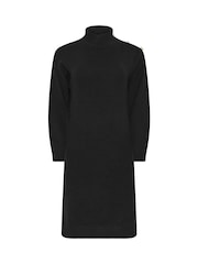 M&Co Black Petite Button Detail Knitted Dress - Image 5 of 6