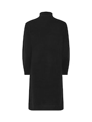 M&Co Black Petite Button Detail Knitted Dress - Image 6 of 6