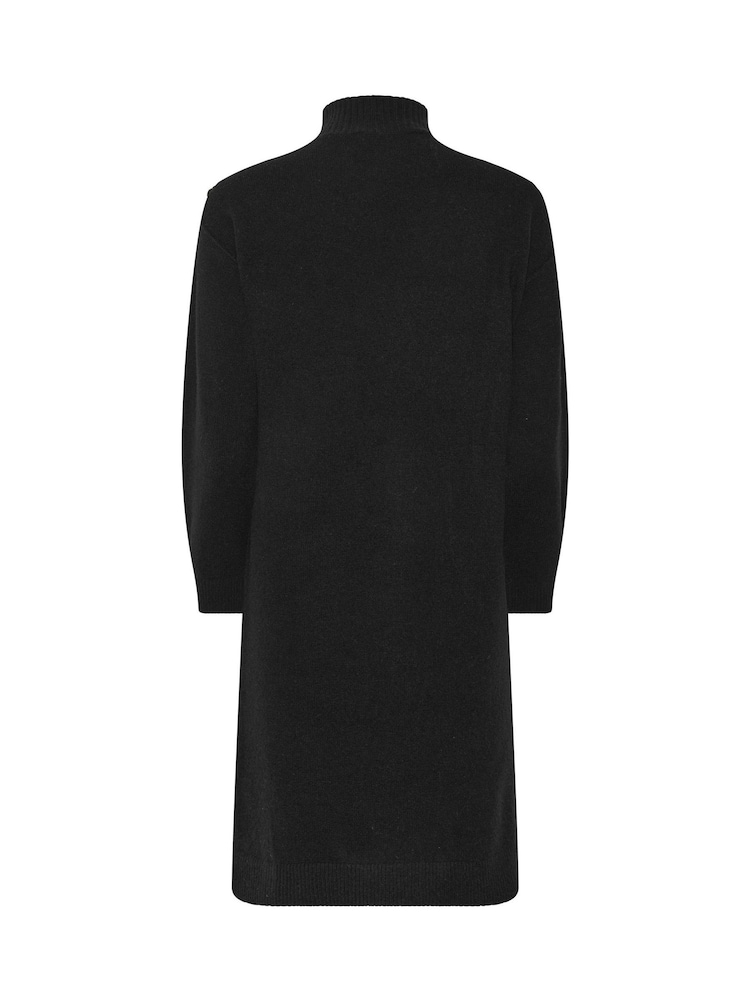 M&Co Black Petite Button Detail Knitted Dress - Image 6 of 6