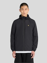 Lyle & Scott Black Taped Zip Through Hooded Jacket - Image 1 of 6