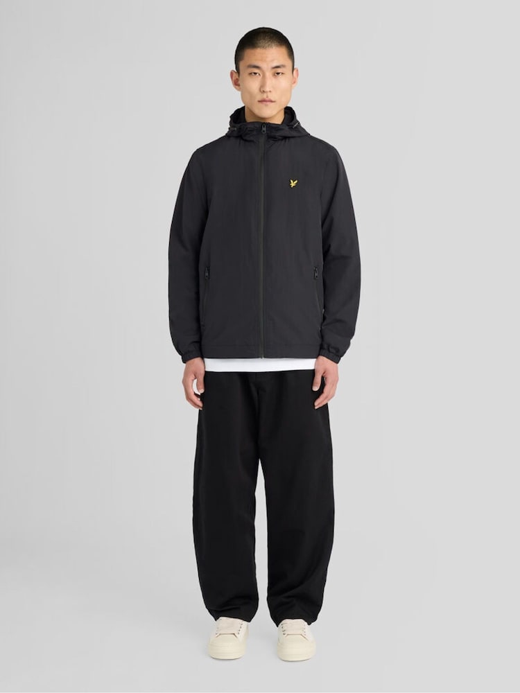 Lyle & Scott Black Taped Zip Through Hooded Jacket - Image 2 of 6