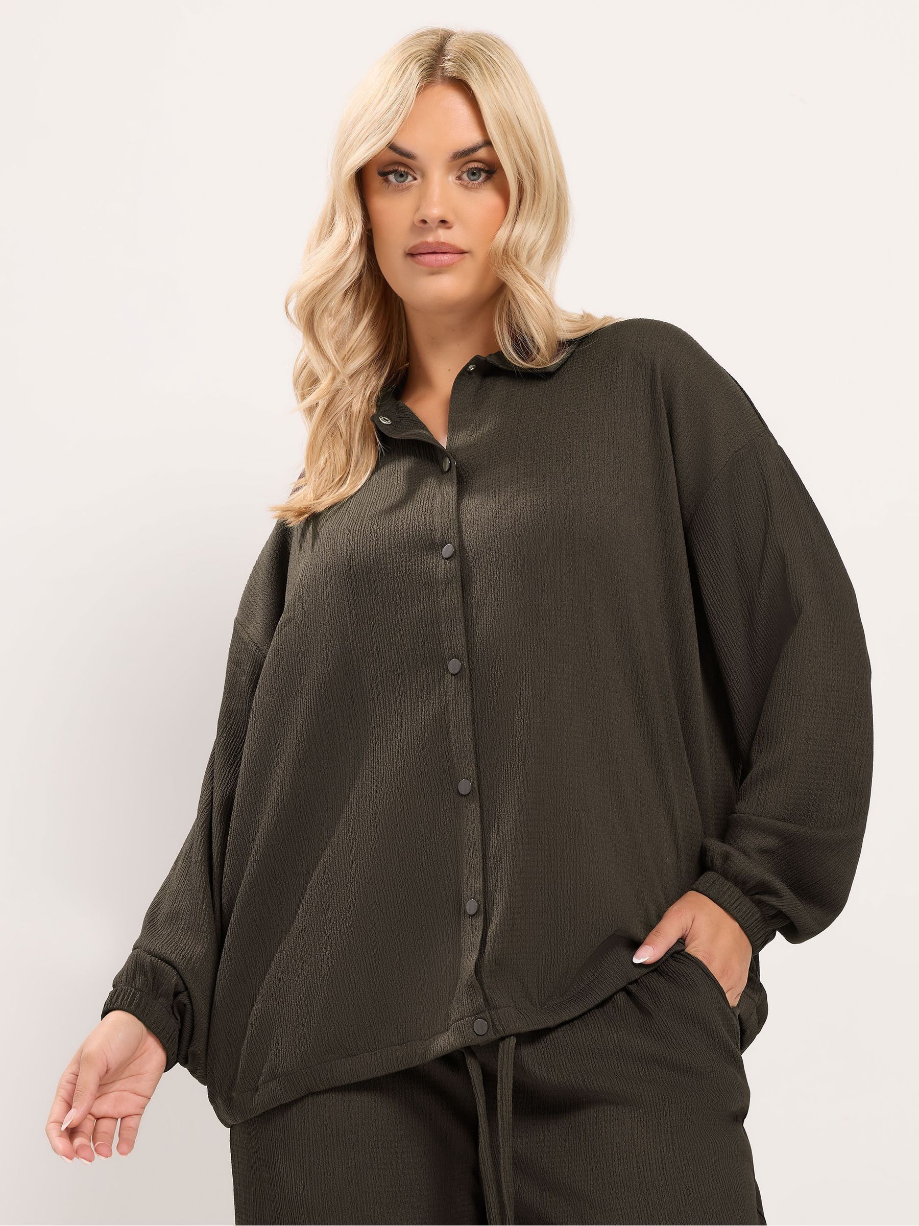 Yours Women's Collared Textured Jacket in Chocolate | Size: 30-32 - Image 2