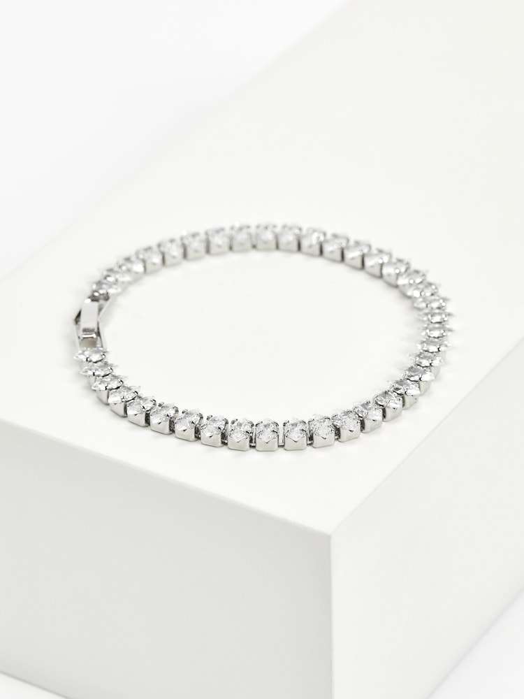 Jon Richard Silver Tone Cubic Zirconia Navette Bracelet - Image 1 of 2