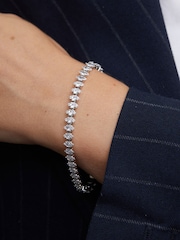 Jon Richard Silver Tone Cubic Zirconia Navette Bracelet - Image 2 of 2