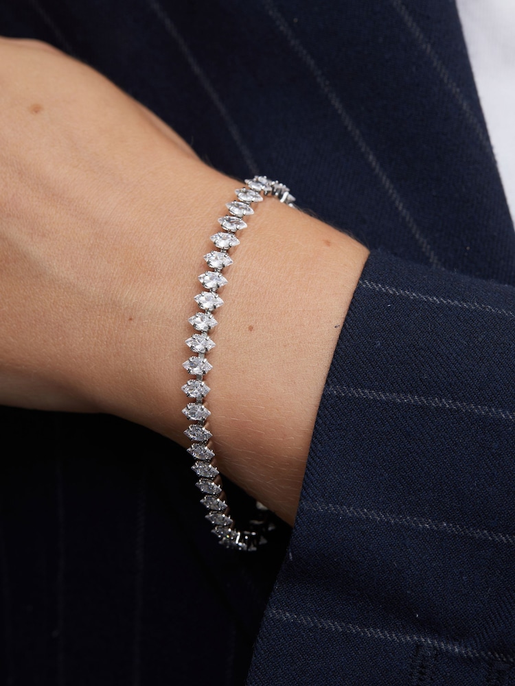 Jon Richard Silver Tone Cubic Zirconia Navette Bracelet - Image 2 of 2