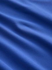 Cobalt Blue Sleeveless Soft Touch Slinky Shoulder Pad Top - Image 6 of 7