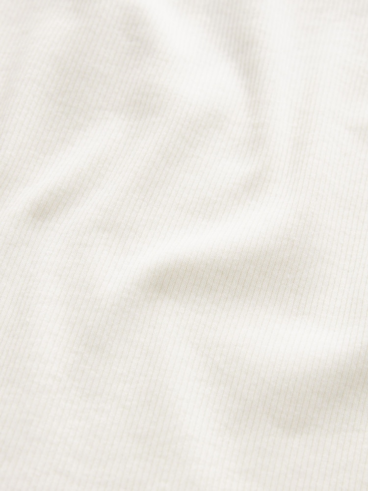 Ecru White Slim Fit Ribbed Short Sleeve Crew Neck T-Shirt - Image 6 of 6