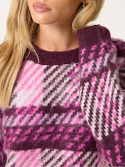 M&Co Red Petite Brushed Check Jumper - Image 4 of 6
