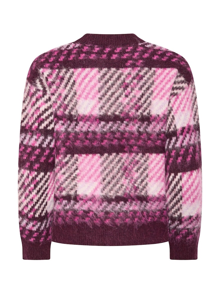 M&Co Red Petite Brushed Check Jumper - Image 6 of 6 M&Co Red Petite Brushed Check Jumper - Image 6 of 6
