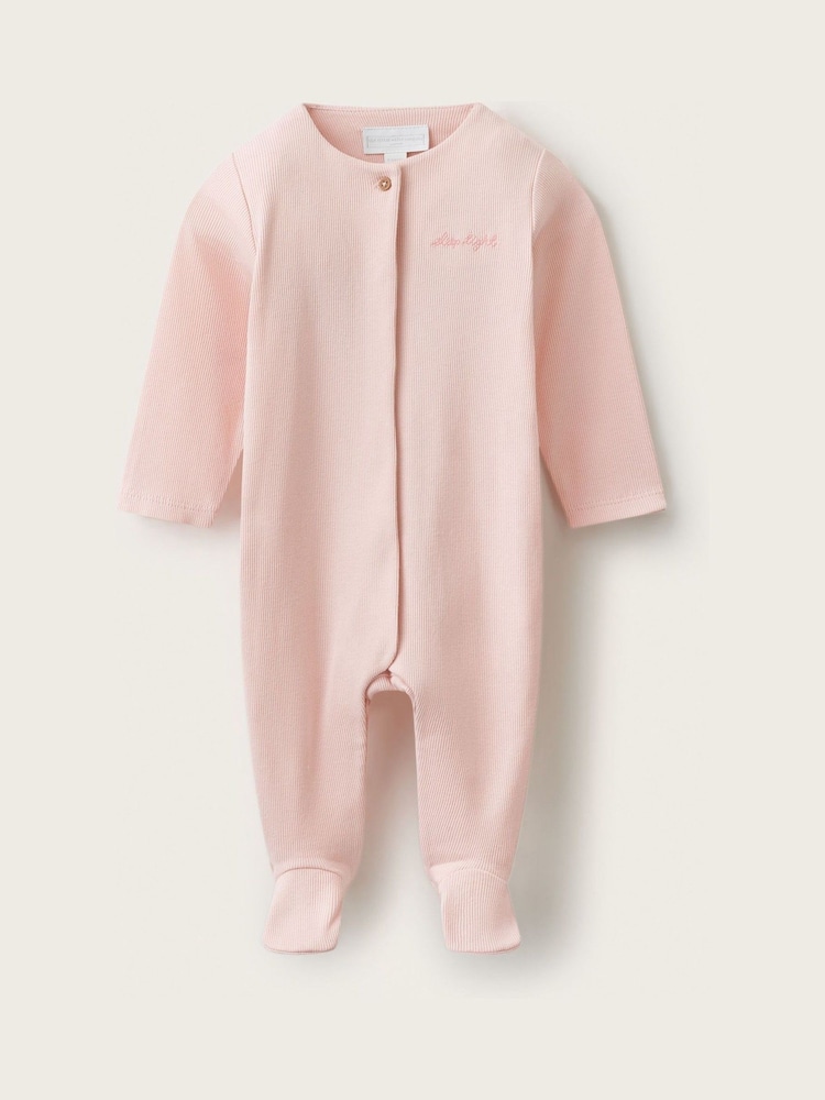 The White Company Pink Blend Sleep Tight Embroidered Sleepsuit - Image 1 of 4