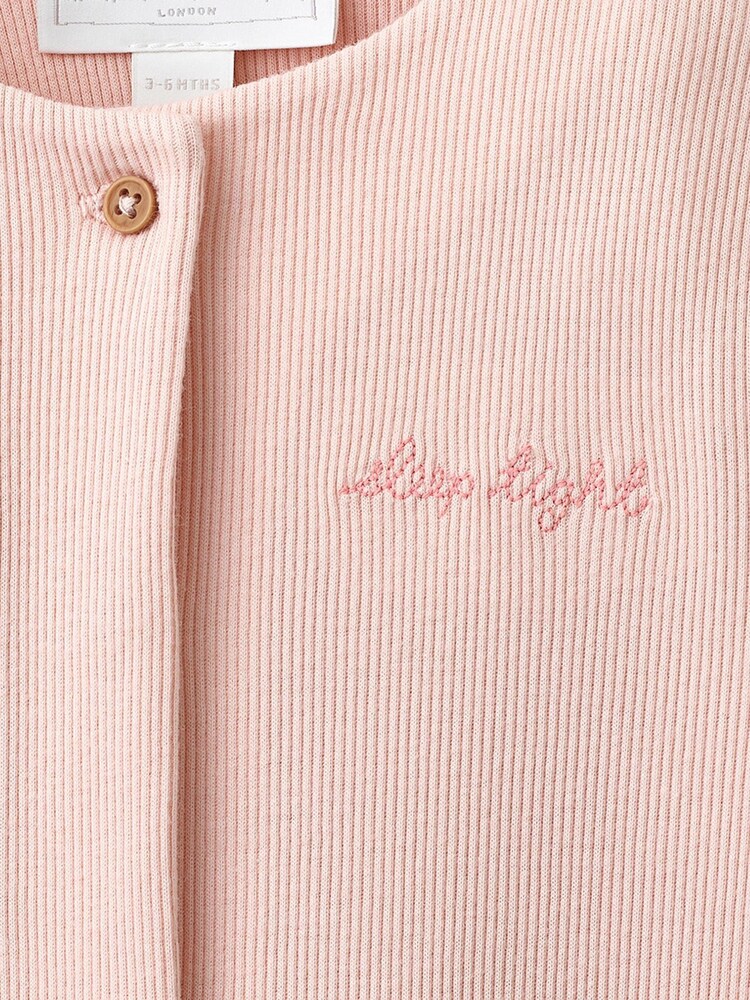 The White Company Pink Blend Sleep Tight Embroidered Sleepsuit - Image 4 of 4