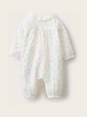 The White Company Double Ines Floral Frill Neck Sleepsuit - Image 2 of 4