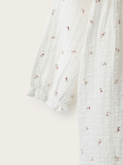 The White Company Double Ines Floral Frill Neck Sleepsuit - Image 3 of 4