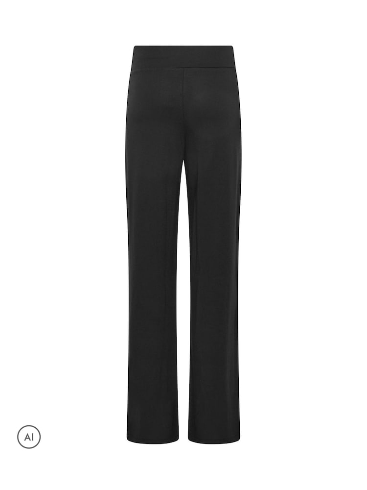 Long Tall Sally Black Loopback Wide Leg Trousers - Image 6 of 6 Long Tall Sally Black Loopback Wide Leg Trousers - Image 6 of 6