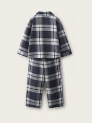 The White Company Blue Brushed Wide Check Classic Pyjamas - Image 2 of 4
