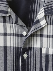 The White Company Blue Brushed Wide Check Classic Pyjamas - Image 4 of 4