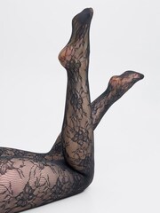 Svart Blomstrete  Print - JJXX 20 Den Tights 2 Pakke - Bilde 5 av 5