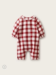 The White Company Red Double  Gingham Bubble Romper - Image 2 of 4