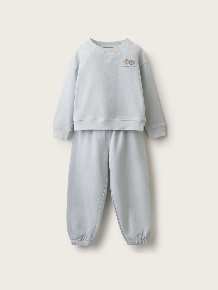 The White Company Blend Camping Buddies birstēta džersija relaxed fit pidžama - Attēls 1 no 4