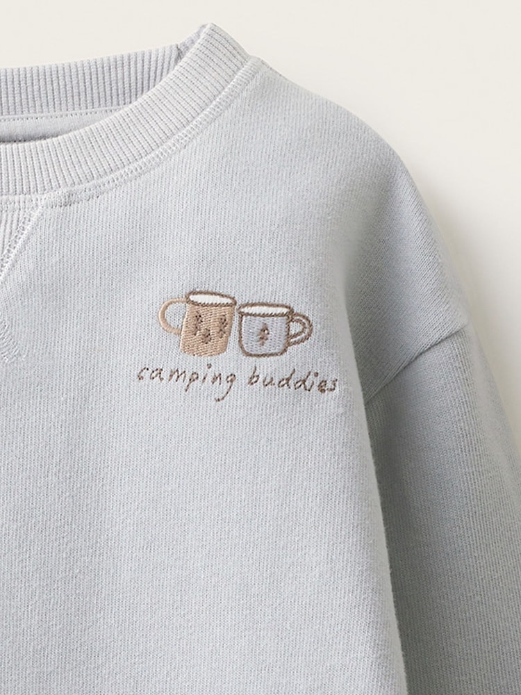 The White Company Blend Camping Buddies birstēta džersija relaxed fit pidžama - Attēls 4 no 4