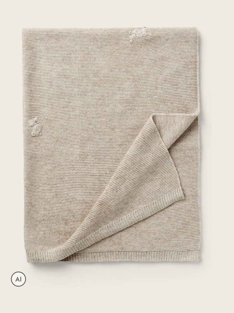 The White Company Grey Blend Playful Bunnies Blanket - Image 1 of 5
