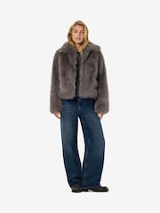 NOISY MAY Grey Fur Jacket - Image 4 of 5
