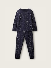 The White Company Pyjamas in Slim-Fit mit im Dunkeln leuchtendem Weltraumdesign, Mischung - Bild 1 von 4