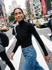 JJXX Black Roll Neck Long Sleeve Jersey Top - Image 1 of 7