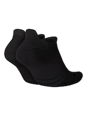 Nike Black Multiplier Running No Show Socks 2 Pack - Image 2 of 3