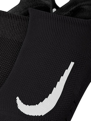 Nike Black Multiplier Running No Show Socks 2 Pack - Image 3 of 3