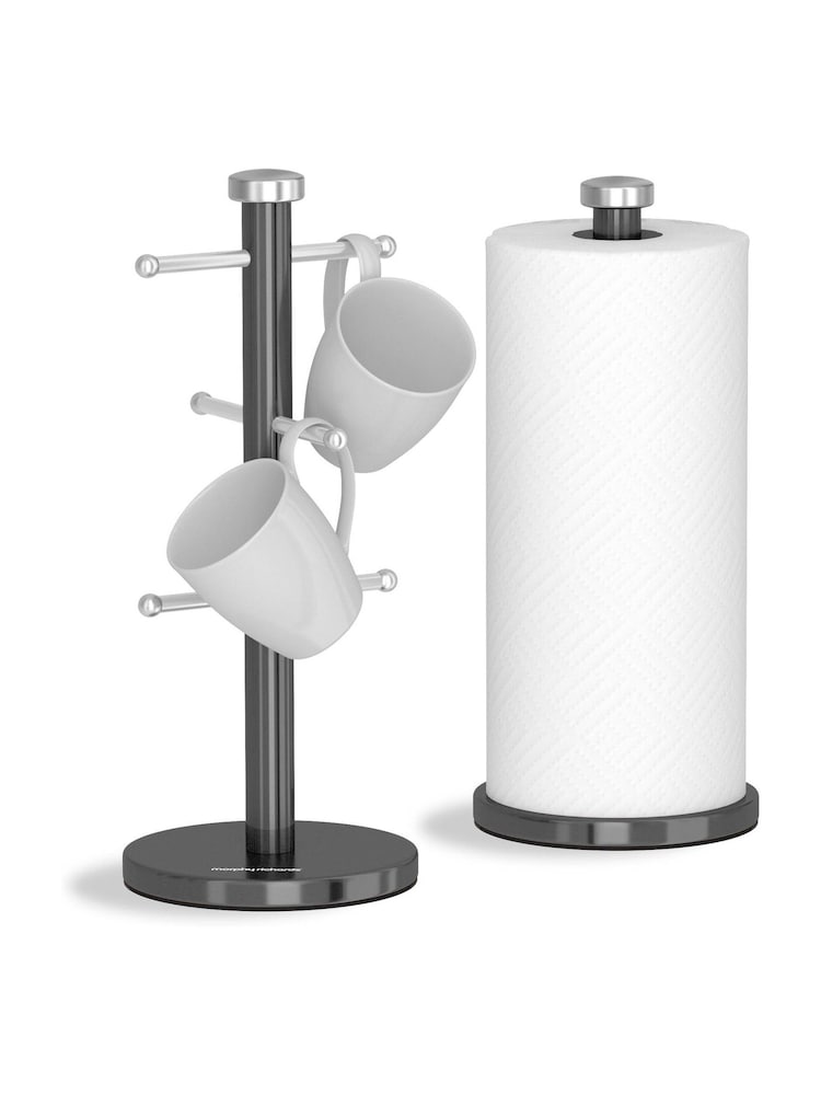 Morphy Richards Black Mug Tree And Towel Holder Set - Image 1 of 3