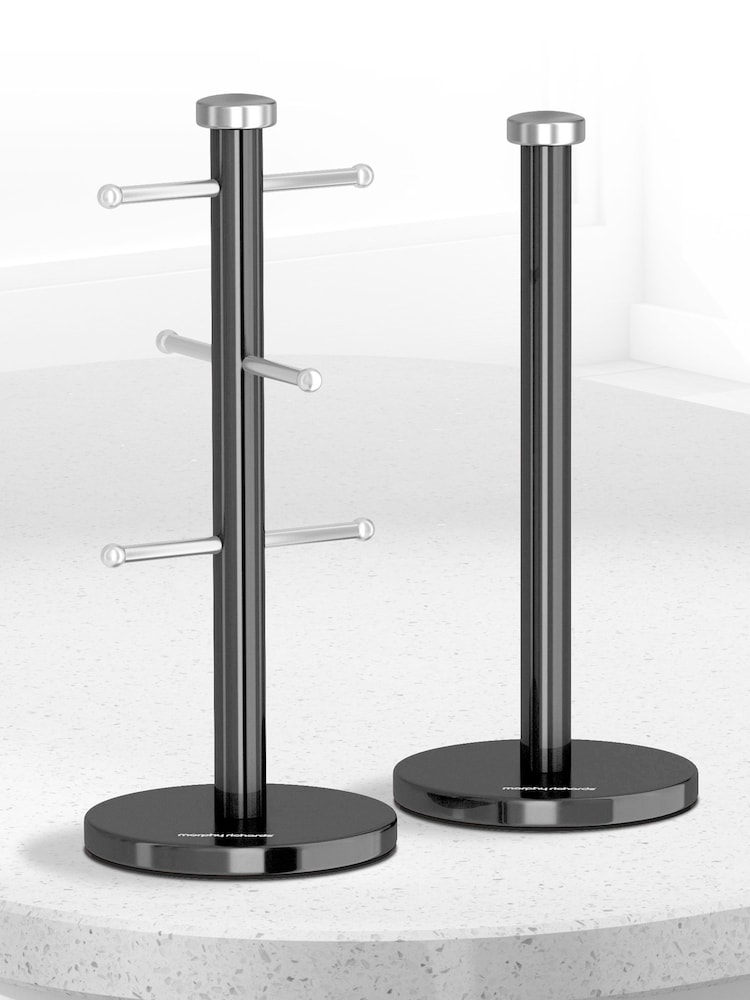 Morphy Richards Black Mug Tree And Towel Holder Set - Image 2 of 3