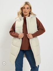 Yours Curve Cream Padded Gilet - Image 2 of 7