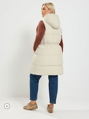 Yours Curve Cream Padded Gilet - Image 4 of 7