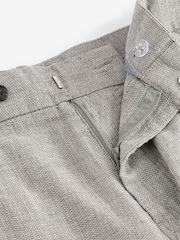 Sage Green Textured Linen Blend Trousers - Image 9 of 9