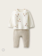 The White Company White Blend Jingles Embroidered Jumper & Leggings Set - Image 1 of 3