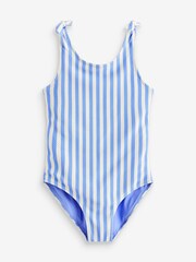 Blue/White Stripe Frill Sleeve Swimsuit (3mths-12yrs) - Image 5 of 7