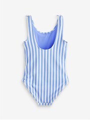 Blue/White Stripe Frill Sleeve Swimsuit (3mths-12yrs) - Image 6 of 7